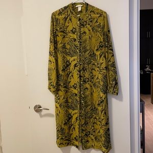 H&M Gold and Black Long Sheer Blouse